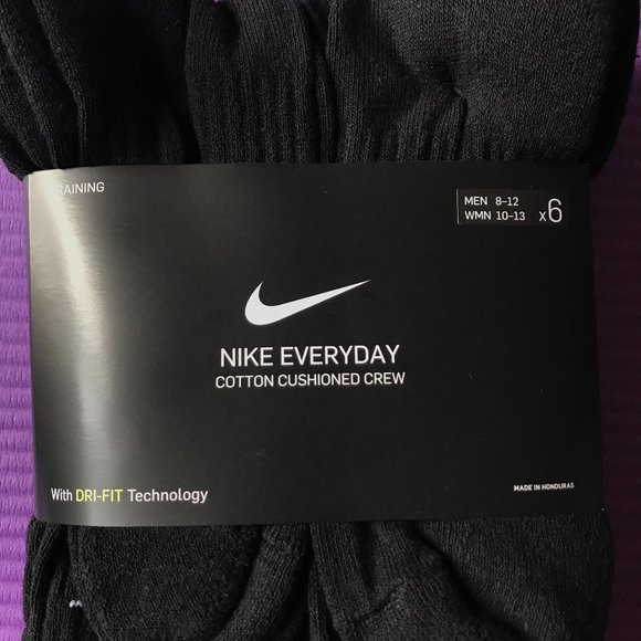 6 Pack Men Nike Everyday Cotton Cushion Crew Socks - Picture 6 of 7